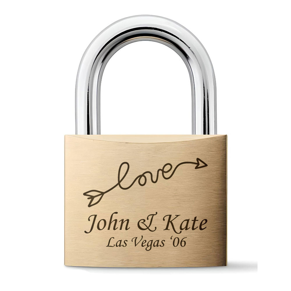 Personalised Engraved Padlock Love Lock - Love Script