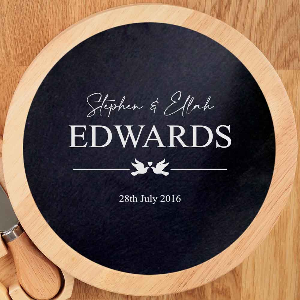 Personalised Wedding Slate Cheeseboard Set